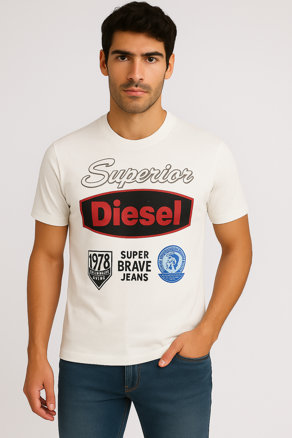Men’s Graphic Print T-Shirt – “Superior Diesel” Edition